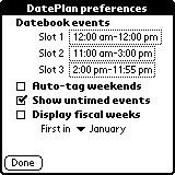 Options and preference form
