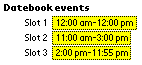 Time slots definition
